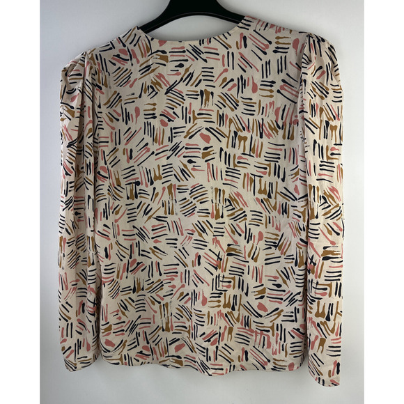 Cabi Marni Blouse Abstract Print Chiffon Deep V Crossover Top 4162 Size Large - Picture 11 of 14